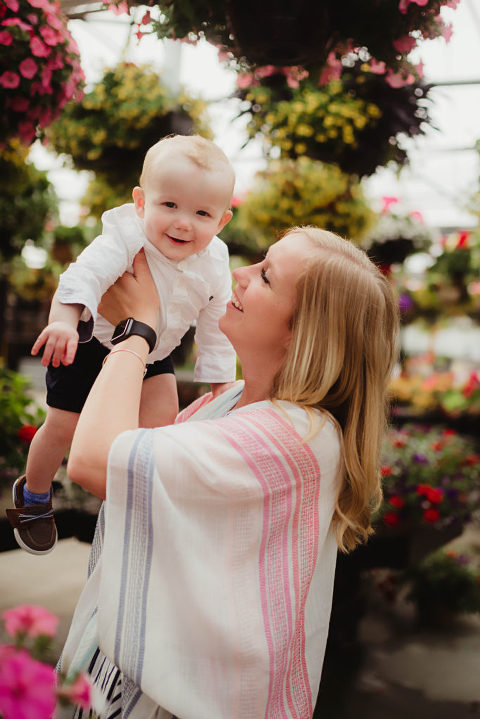 Motherhood session at a Grand Rapids Greenhouse