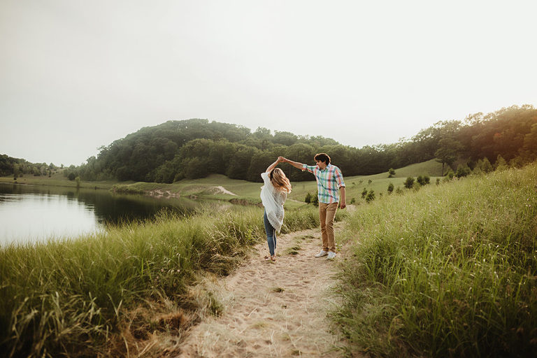 Dancing engagement session